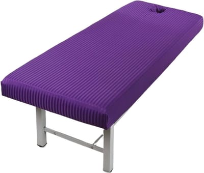 Massage Tafel Hoeslaken - Spa Bed Overtrek - Bescherming Salon - Met Gezichtsgat - 180 x 60 cm - Paars