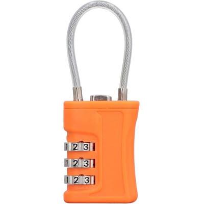 TSA Bagagesloten Resetbaar 3-cijferig TSA Combinatieslot voor Kantoor Gym Locker Koffer Zwart oranje