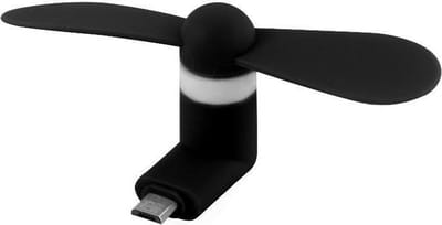 USB Mini Ventilator Android (ZWART) - Micro USB aansluiting