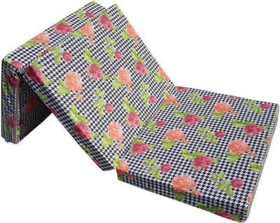 Vouwmatras 198x80x10 cm – Opvouwbaar Gastenmatras met Afneembare Katoenen Hoes – 3-Delig Logeermatras voor Logees, Camping & Camper – Pauwhome