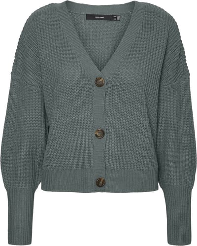 Vero Moda Vest Vmlea Ls V-neck Cuff Cardigan Noos 10249632 Balsam Green Dames Maat - XXL