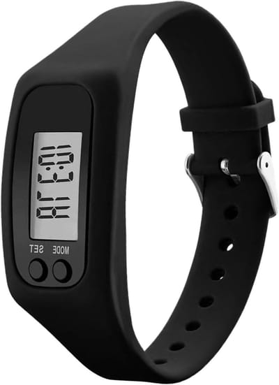 Stappenteller Horloge - Stappenmeter Armband - Dagelijkse Beweging - Geen Telefoon Nodig - 25 x 2.7 cm - Zwart