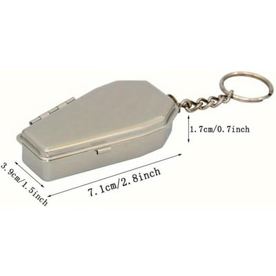 Mini Sleutelhanger Stijlvolle Winddichte Metalen Coole Opbergdoos Draagbare Kist Auto Sleutelhanger Organizer voor Kamperen zilver