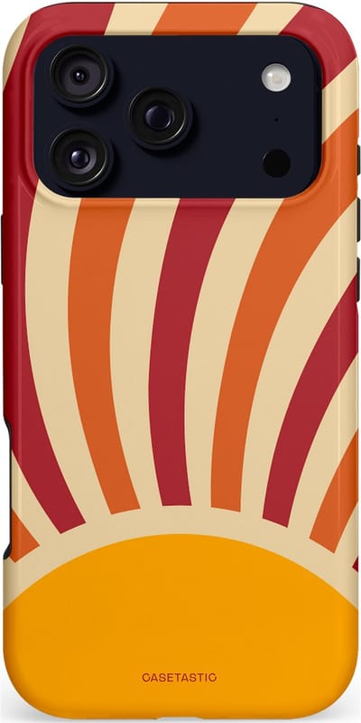 Casetastic hoesje geschikt voor Apple iPhone 17 Pro Max - MagSafe - Dubbellaagse bescherming - Retro zomer - Fashion Case - Beige Terracotta Okergeel Bordeaux