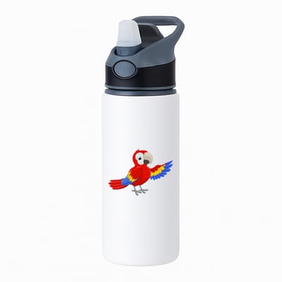 Hacebo® - Papegaaien waterfles met rietje zwart - Papegaai - Dieren liefhebbers - Vogels - jungle - water fles - 650ML