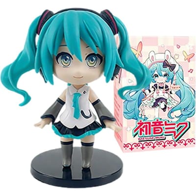 Chibi Hatsune Miku Blind Box Figuur - Anime Vocaloid Verzamelschaalmodel Schattige Bureau Decoratie Verrassingscadeau voor Fans wit