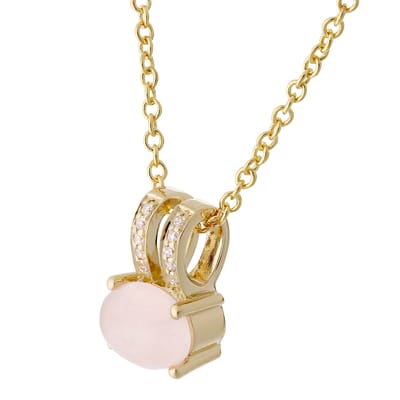 Orphelia 'Alena' Dames 925 Sterling Zilver Set: Ketting-Hanger + Oorbellen - Gouden SET-7122/G