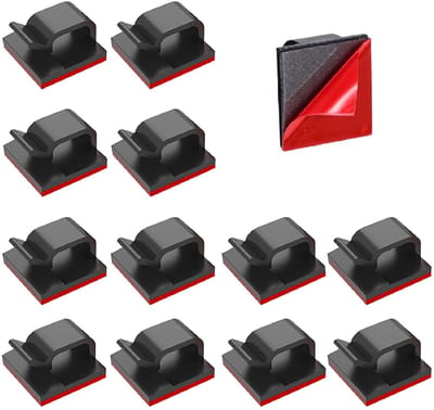 Kabelclips voor kabelbeheer, kabelwandklem met 3M kleefpads voor kabelbeheer, kabelklemmen en kabelorganisator bureau (zwart)