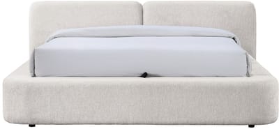 Vente-unique Bed met opbergruimte stof beige 140 x 190 cm