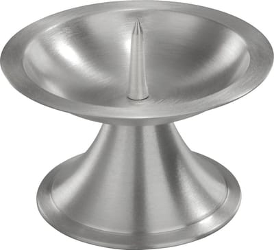 Kaarsenhouder - zilver - metaal - 11 cm - voor stompkaars 7-8 cm - mat