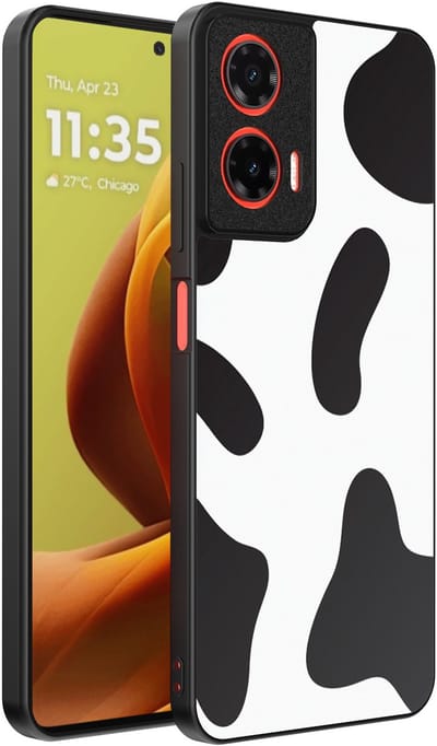 Smartphonica Telefoonhoesje Geschikt voor Motorola Moto G85 / Motorola Edge 50 Fusion met Koeienvlekken Opdruk - TPU Backcover Case With Cow Patches Design geschikt voor Motorola Edge 50 Fusion;Motorola Moto G85