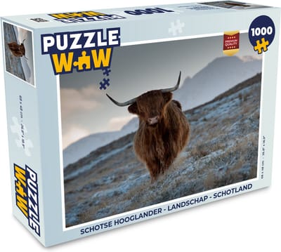 Puzzel Schotse hooglander - Landschap - Schotland - Legpuzzel - Puzzel 1000 stukjes volwassenen