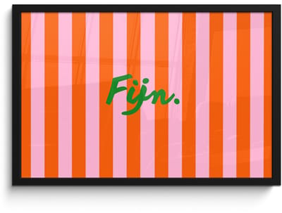 Poster in lijst - Fotolijst 60x40 cm - Posters - Patroon - Oranje - Fijn - Strepen - Posterlijst zwart - Decoratie - Wanddecoratie woonkamer - Muurdecoratie slaapkamer
