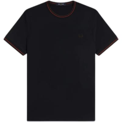 Fred Perry Twin tipped t-shirt - navy brandy rich brown