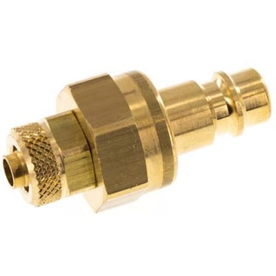 Messing DN 7.2 (Euro) Luchtkoppeling Insteeknippel 6x8 mm Push-On Double Shut-Off - CLP7-N-B-SV-P-6