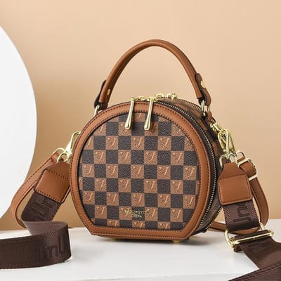 Mode Ronde Tas Kleine Ronde Tas Enkele Schouder Allround Cake Rond Senior Retro Nieuwe Kleine Tas Modieuze Dame . brown