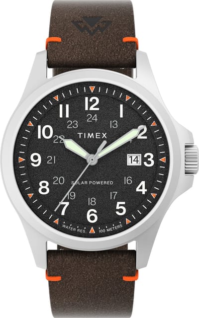 Timex Field Post Solar TW2V64100 Horloge - Leer - Bruin - Ø 40 mm