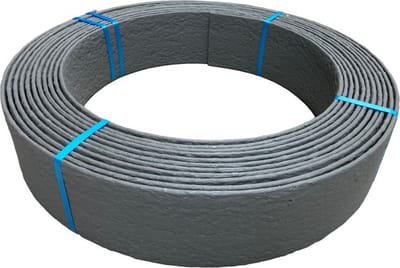 Kunststof Borderrand | 14cm x 15 meter - 7mm dik | Grijs kantopsluiting steenlook borderrol