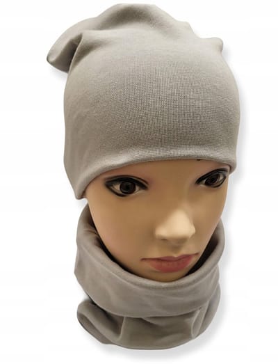 Dartomik - Hoofddoek - Katoenen Set - Beanie + Sjaalkraag - Maat 56-62