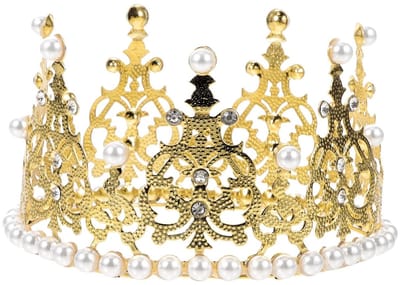 Allecto - Crown Cake Topper Decoratie - Vintage-stijl Kroon - Goud - Taartdecoratie - Geschikt voor Bruiloft en Feest