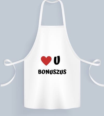 Akyol - love u bonuszus Keukenschort - Zus - de liefste zus - verjaardag - cadeautje voor zus - zus artikelen - kado - geschenk - 82 bij 71 cm