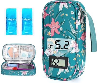 Insuline koeltas voor reizen met 2 koelelementen, injectiecase voor diabetesbenodigdheden, compact en draagbaar