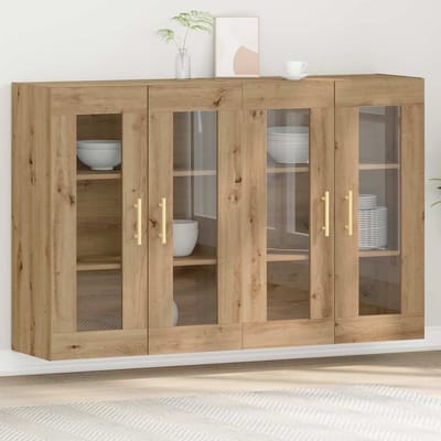 vidaXL - Wandkasten - 2 - st - Artisan - Eiken - 69,5 - x - 34 - x - 90 - cm - Bewerkt - hout