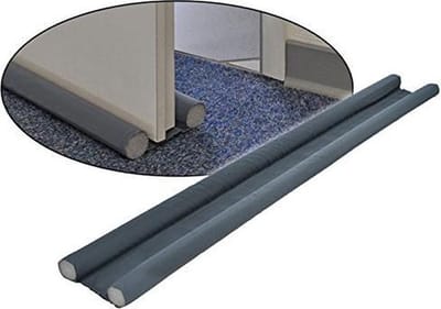 Tochtstopper deur - dubbele tochtrol voor deur - Grijs - 95x3 cm - foam - 1 stuk