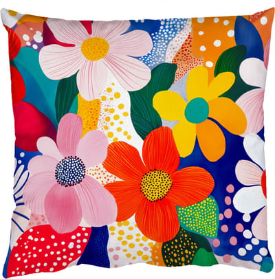 Sierkussens - Kussentjes Woonkamer - 50x50 cm - Bloemen - Kleurrijk - Stippen