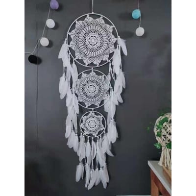 3 ringen meter cirkel grote Boheemse Boho stijl natuurlijke veer materiaal dromenvanger muur opknoping decor DIY kamer decor