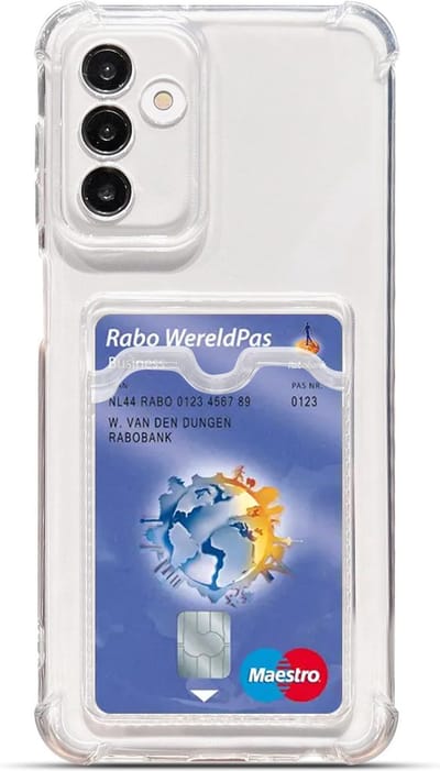 Hoesje Geschikt Voor Samsung Galaxy S24 Plus - met pashouder - Shockproof case - Arara backcover - transparant