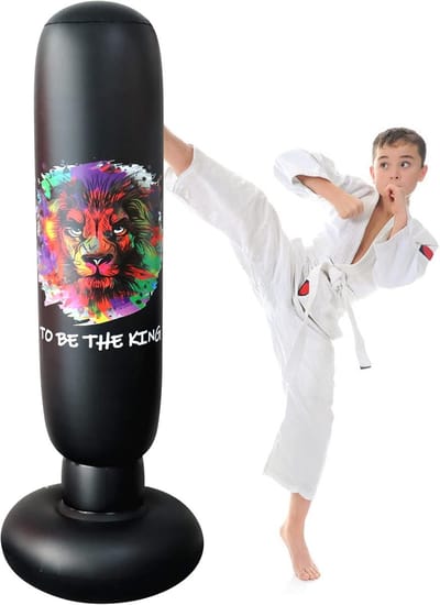 Opblaasbare Bokszak 160 cm - Vrijstaande Boksfitness voor Kinderen en Volwassenen - Ideaal voor Thuis Training en Punching Training