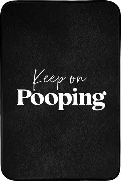Badmat 60x90 cm - Antislip - Quote - Keep on pooping - Zwart - Spreuken - Badmatten voor badkamer - Badkamermat - Douchemat - Badkamer mat