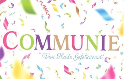 Wenskaart Communie Van Harte Gefeliciteerd - Gratis verzonden