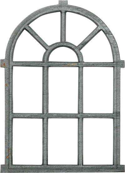 Schuurraam Ijzer - Tuinraam Decoratie - Sfeervolle Decoratie - Antieke Stijl - 62 x 92 cm - Grijs