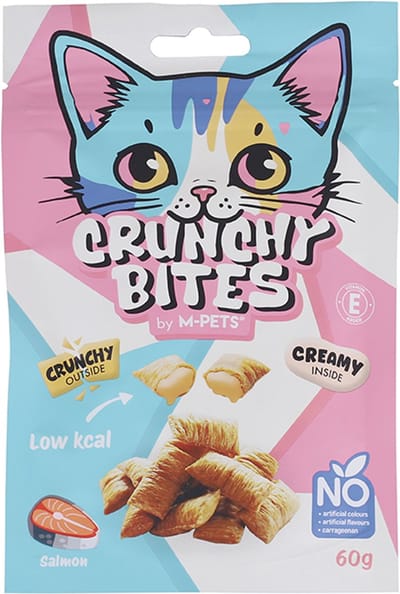 M-PETS CRUNCHY BITES kat snack zalm - 60 g - per 12