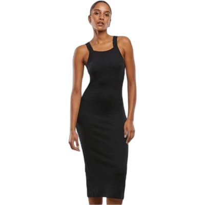 Urban Classics - Midi Rib Jersey Bodycon jurk - XS - Zwart