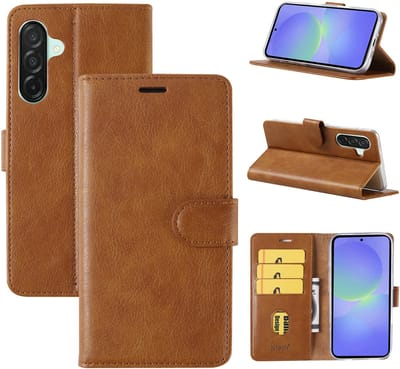 Hoesje Geschikt Voor Samsung Galaxy A36 Hoesje met Pasjeshouder - bookcase Portemonnee - Bruin