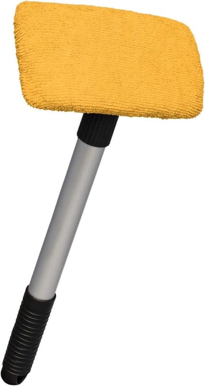 ToM PaR Car wash with Microfibre I Telescopic handle I Window cleaner I Removes dust, water from windows, water vapor I Swivel head consisting of 3 layers I Rechteckiger head I Length: 38-52 cm I Red