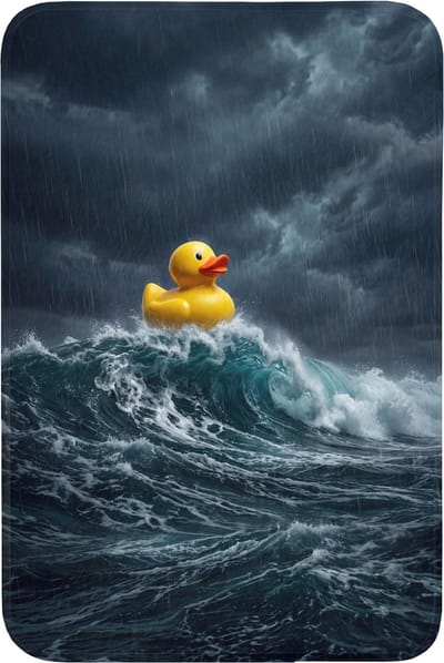 Badmat 60x90 cm - Antislip - Storm - Badeend - Golven - Badmatten voor badkamer - Badkamermat - Douchemat - Badkamer mat