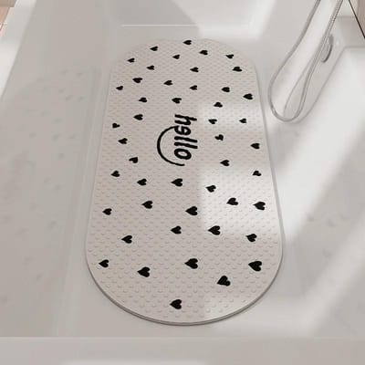 Tapis de bain en PVC souple 40 x 100 cm, antidérapant, avec ventouses, pour massage 40X100CM white