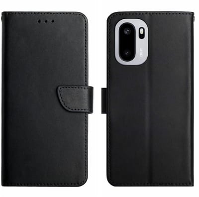 Coverup Hoesje - Geschikt voor OnePlus 15R Hoesje - Coverup Genuine Leather Book Case - Echt Leder - Zwart