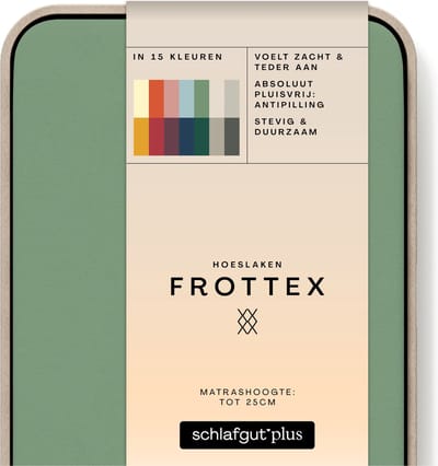 schlafgut Frottex Hoeslaken S - 90x190 - 100x200 665 Green Mid