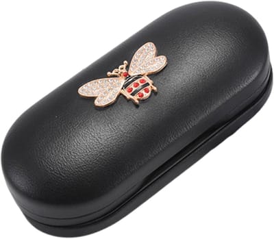 Dubbele Brillenhouder - Reis Organizer - Brillen Opbergen - Dubbel Compartiment - 15.8 x 6.8 x 5.5 cm - Zwart
