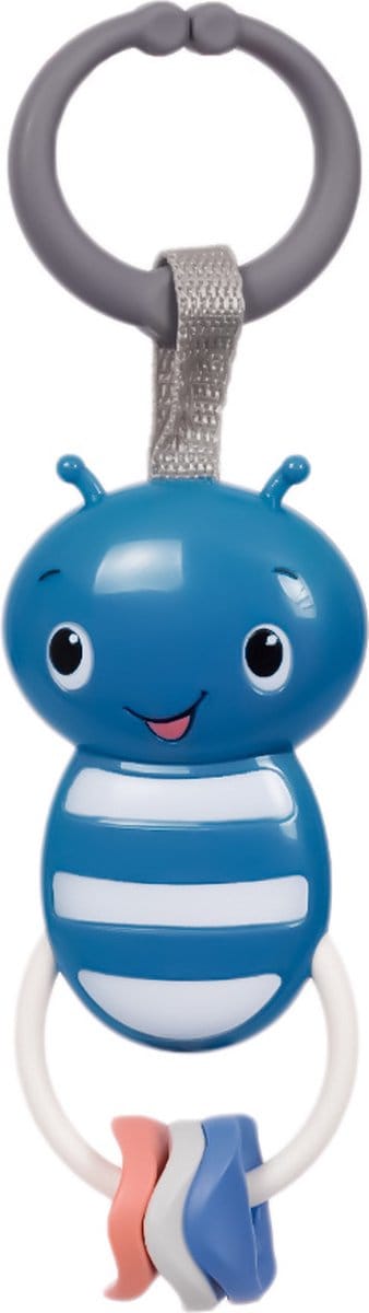 Speelgoedtopdeals - Rammelaar Hangspeeltje Buggyspeeltje - Blauwe Bij met Ringen