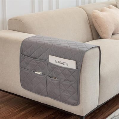 1 st. Effen Kleur Bank Armleuning Hoezen Verwijderbare Stretch Meubel Arm Bank Beschermer Opbergtas Stoelhoes Voor Woonkamer Thuis 1PC 50x90 cm grijs