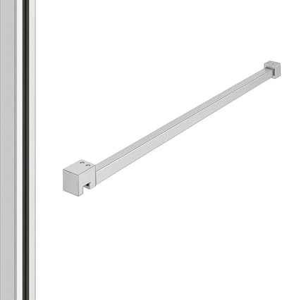 DutchLine - Profielset voor Slim Glasplaten - Muurprofiel 200cm - Stabilisatiestang 120cm – Chroom