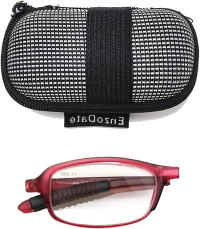Opvouwbare Leesbril - Zakleesbril - Comfortabel Lezen - Inclusief Etui - 13.5 cm - Rood