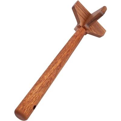Teak Houten Vlees Hakker Gehakt Hakker Gereedschap Aardappelstamper Multifunctioneel Keukengerei Comfortabel Handvat brown