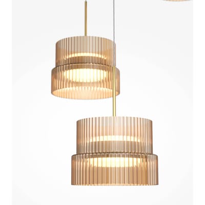 Maytoni LED hanglamp SCALA, bruin/brons, Ø 40 cm, 3-lamps, glas, dimbaar